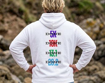 Garment-Dyed Done Running Hoodie: Inspirational Unisex Cotton-Blend