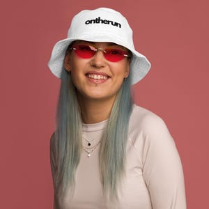 ontherun Organic Bucket Hat, Fun Bucket Hat, Cotton Bucket Hat, Hat for Runners and Athletes, Casual Bucket Hat, Gift for Runners