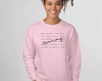 Running Words Long Sleeve Tee: Inspirational Runner Gift