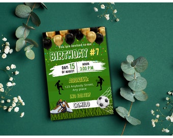 Kickin' It Birthday Bash: Soccer-Themed Invitation Template