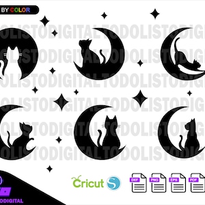 Pack de silhouettes de chat | Fichiers SVG, EPS, PDF, PNG et DXF pour Cricut