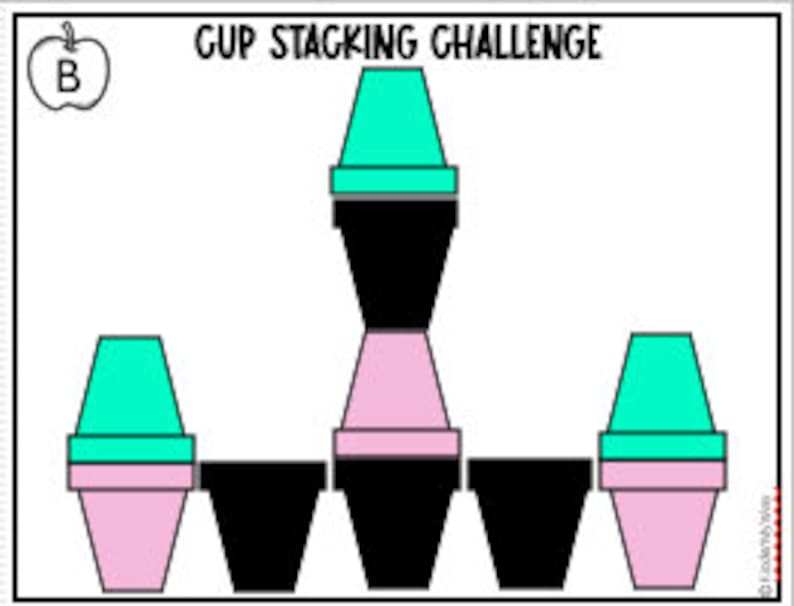 Dynamic Cup Stacking Set With Educational Task Cards for Preschool and ...
