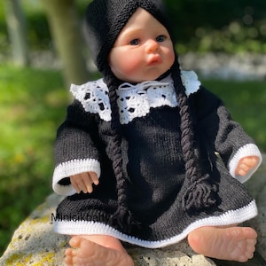 halloowen costume,wednesday, wednesday dress,baby shower gift,wednesday addams costume,newborn Photo props,black baby set, halloween baby