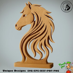 horse Wooden Decor Laser Cut Wood Art Unique Home Decoration or Unique Gift Idea SVG DXF EPS pdf Files for Glowforge Cricut Laser cut