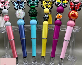 Spring Butterfly Beaded Pens Series 1 // Cute Butterfly Pens // Butterfly Beaded Pens