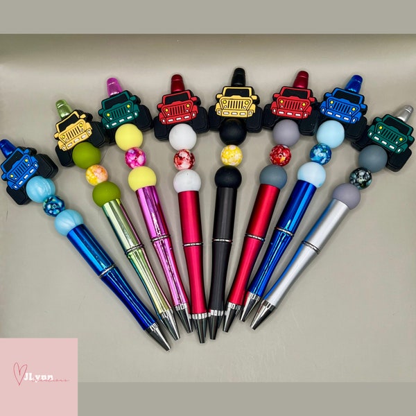 Jeep Beaded Pen // Ballpoint Beaded Pen // Cute Beaded Pens // Beaded Pens