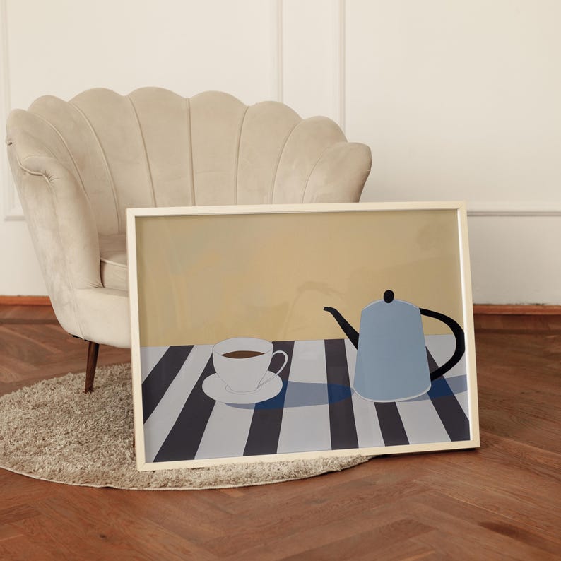 Horizontal Frame mockup light wood DIN A 4, Landscape Minimal frame mockup, Frame on wooden floor mockup, glamour frame mockup