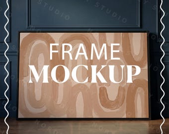 Frame Mockup PSD Horizontal 3x2 Ratio, Photorealistic Interior Wall Art Scene, Smart Object