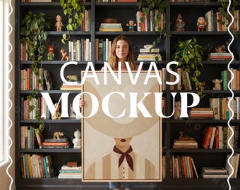 Canvas Mockup PSD: 3x4 Vertical Frame Photorealistic Scene (Digital Download)