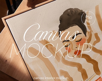 Framed Canvas Mockup: Wall Art Display (PSD Photoshop Mockup)