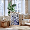 Portrait frame mockup, Interior frame mockup, Digital mockup, Mockup for DIN A art print, Glass reflection mockup, Realistic frame mockup