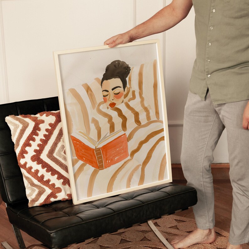 Frame Mockup With Person, DIN A Ratio, Thin Wood Frame Mockup with Man, PSD Photopea Mockup, Frame Mockup Home Interior, Luxury Frame Mockup