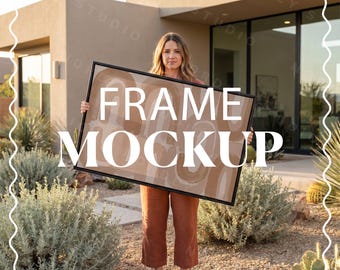 Horizontal Frame Mockup Photorealistic PSD, 3x2 Wall Art Scene, Smart Object Template