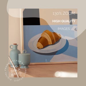 Horizontal Video Frame Mockup, DIN A Ratio, Thin Wood Frame PSD Photoshop Animated Mockup, Vertical Frame Video Mockup Kitchen Interior MOV