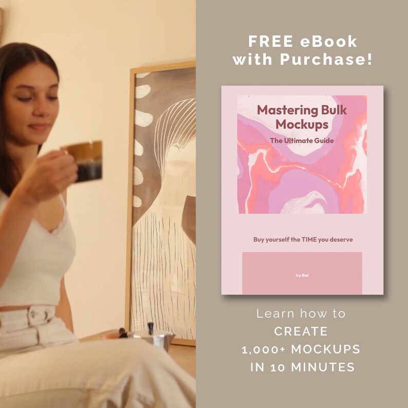 Video Frame Mockup With Person, DIN A Wall Art Reel Mockup Video, 1x1 & 9x16 Aspect Ratio for Reels, PSD Animated Mockup, Video Mockup MOV