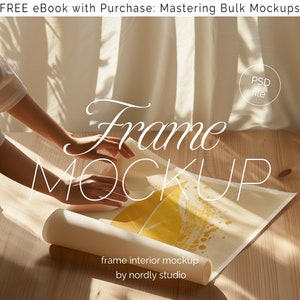Poster Mockup With Person, DIN A Ratio, Close Up Detail Mockup, PSD Photoshop Frame Mockup with Hands, Rolled Print Mockup, Minimal Mockup