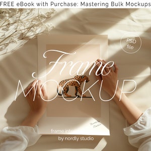 Poster Mockup With Person, DIN A Ratio, Close Up Detail Mockup, PSD Photoshop Frame Mockup with Hands, Rolled Print Mockup, Minimal Mockup