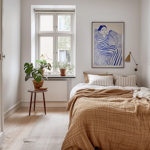 Vertical Frame Mockup Bedroom, DIN A Ratio, Thin Wood Frame, PSD Photoshop Photopea Mockup, interior frame mockup, glass reflection mockup