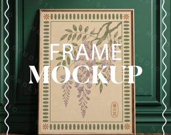 Vertical Frame Mockup PSD: 3x4 Ratio Photorealistic Interior Scene (Instant Download)