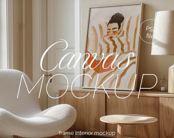 Floating Frame Canvas Mockup: ISO DIN A Ratio, PSD File