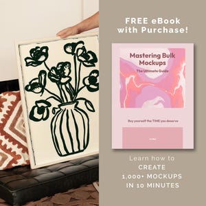 Frame Mockup With Person, DIN A Ratio, Thin Wood Frame Mockup with Man, PSD Photopea Mockup, Frame Mockup Home Interior, Luxury Frame Mockup