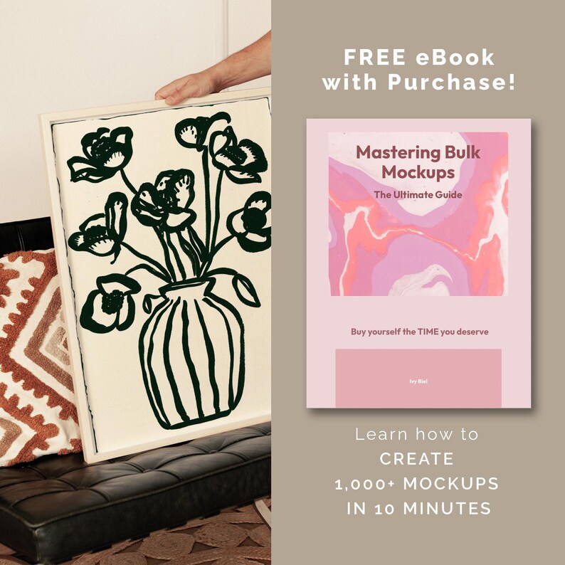 Frame Mockup With Person, DIN A Ratio, Thin Wood Frame Mockup with Man, PSD Photopea Mockup, Frame Mockup Home Interior, Luxury Frame Mockup