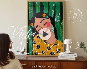 Videomodel DIN A-muurkunsthaspel: PSD-geanimeerd mockup (MOV)