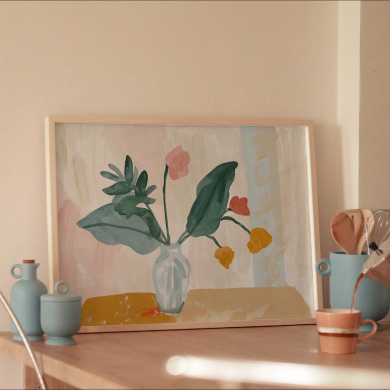 Horizontal Video Frame Mockup, DIN A Ratio, Thin Wood Frame PSD Photoshop Animated Mockup, Vertical Frame Video Mockup Kitchen Interior MOV