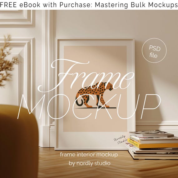 White Wood Frame Mockup: Minimal Leaning Design (A Series Sizes)