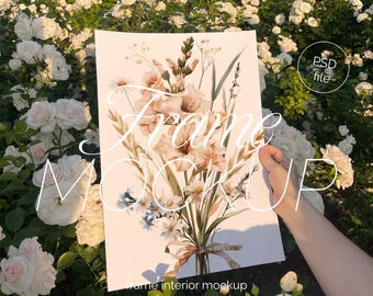 Floral Poster Mockup: DIN A Ratio, Wedding Theme (PSD File)