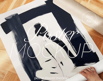 Poster Mockup With Hands: DIN A Ratio PSD Photoshop Frame