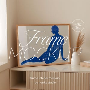 DIN A 横長フレーム モックアップ: 横長 PSD テンプレート (デジタルダウンロード)