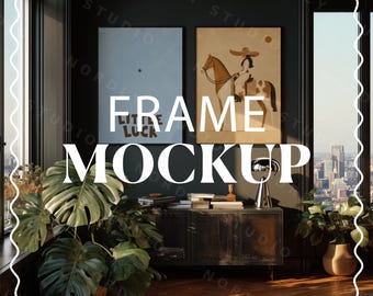Vertical ISO Frame Mockup: Photorealistic Interior Scene (PSD Download)