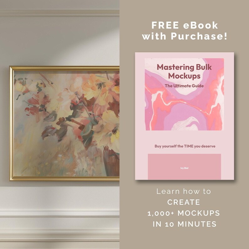 DIN A Horizontal Frame Mockup, Frame Hanging on Wall Panelling Template for PS, Gold Frame PSD for Prints & Artwork, Scandinavian Mockup