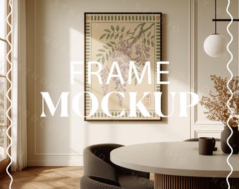 Vertical ISO Frame Mockup Photorealistic PSD Smart Object Wall Art Print Scene Instant Download
