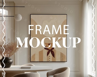 Vertical ISO Frame Mockup Photorealistic PSD, Print Wall Art Scene, Smart Object Template