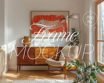 Landscape Frame Mockup: DIN A, Horizontal PSD Template (Digital Download)