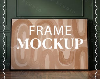 Frame Mockup PSD Horizontal 3x2 Ratio, Photorealistic Interior Art Frame Scene, Smart Object Template
