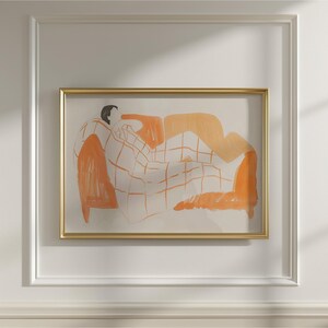 DIN A Horizontal Frame Mockup, Frame Hanging on Wall Panelling Template for PS, Gold Frame PSD for Prints & Artwork, Scandinavian Mockup