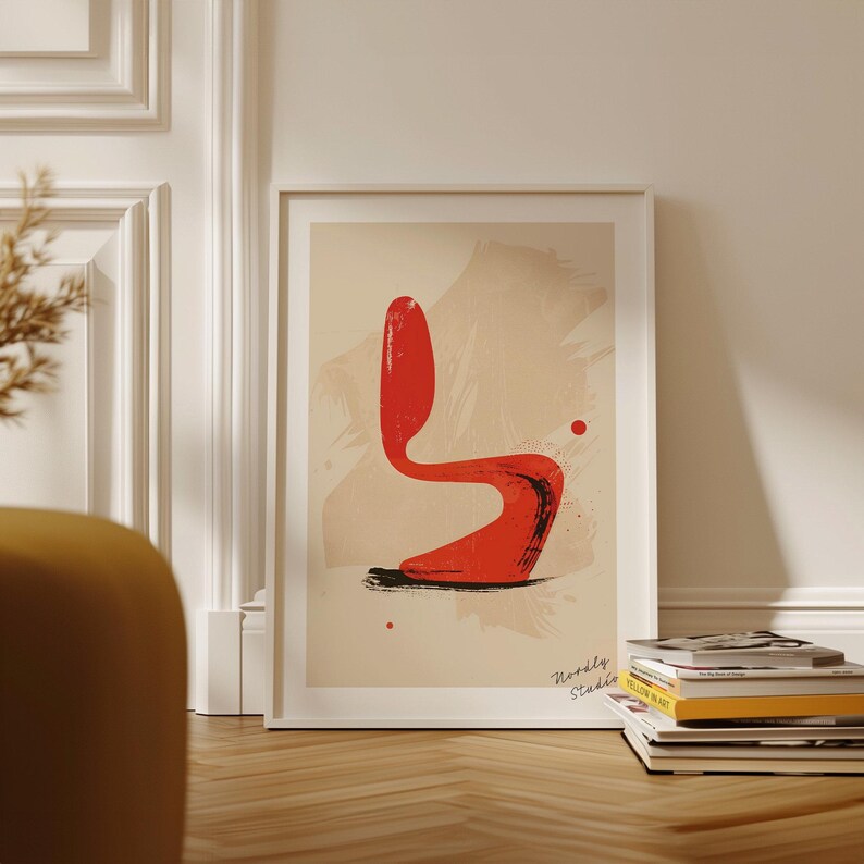 White Wood Frame Mockup: Minimal Leaning Design (A Series Sizes) image 3