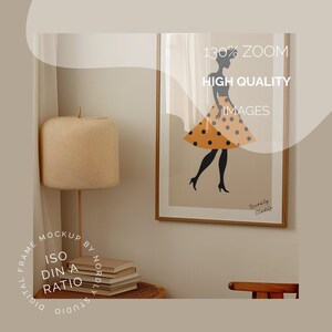 Wood Frame Mockup, A2 Vertical, Japandi Style (PSD Template) image 3