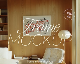 DIN A Landscape Frame Mockup: Glass Horizontal PSD Template (Digital Download)