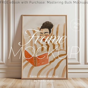Vertical Frame Mockup: Thin Wood, Scandinavian Look - Minimal Design