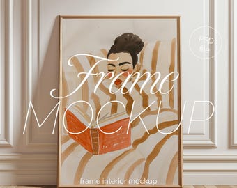 Vertical Frame Mockup: Thin Wood, Scandinavian Look - Minimal Design