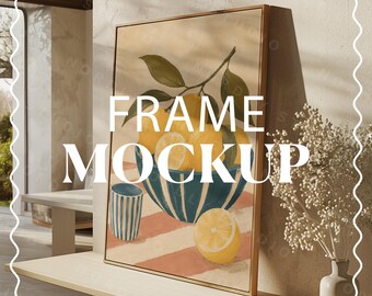 Vertical Frame Mockup PSD Photorealistic ISO Ratio Art Print Mockup Scene Instant Download