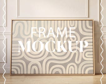 Horizontal Frame Mockup PSD 3x2 Ratio, Photorealistic Interior Wall Art Scene, Smart Object Template