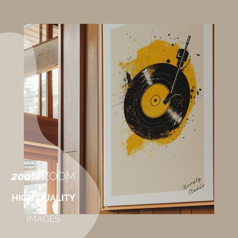 Vertical Framed Canvas Mockup: Mid-Century Modern Interior (PSD) image 2