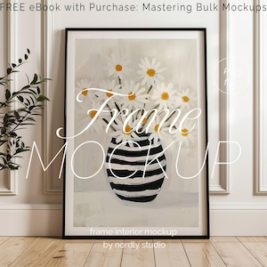 Scandinavian Vertical Frame Mockup: Thin Wood, Minimal Style