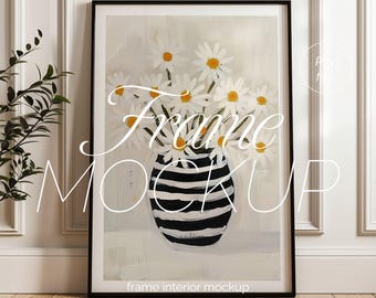 Scandinavian Vertical Frame Mockup: Thin Wood, Minimal Style