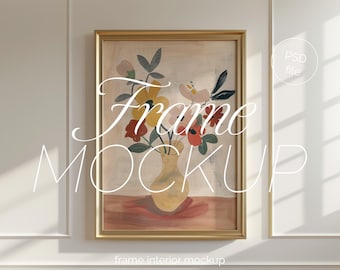 Golden Frame Mockup: Scandinavian Style, DIN A Sizes
